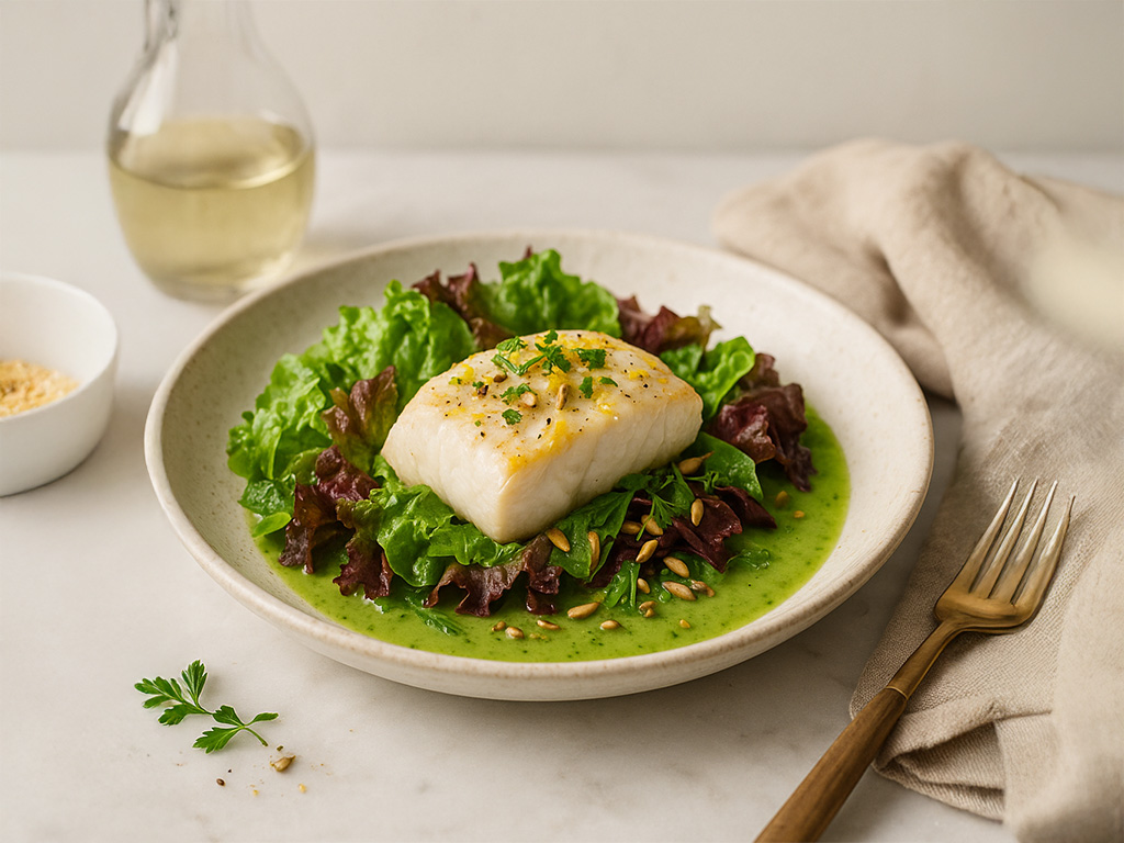 Herb Velouté Cod Salad
